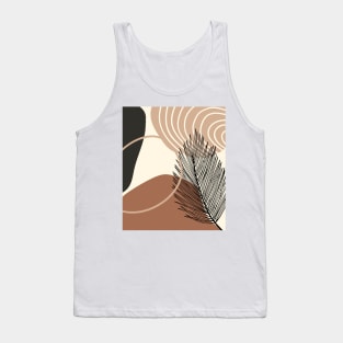 Minimal Modern  Abstract Art leaf  Warm Tones  Design Tank Top